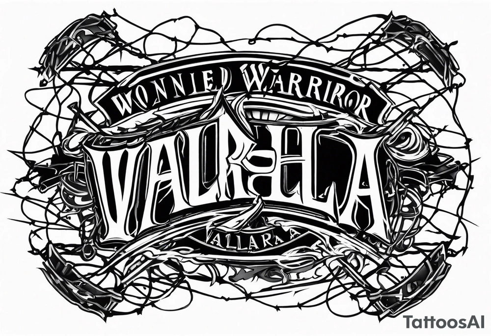 Wounded warrior valhalla barb wire tattoo idea