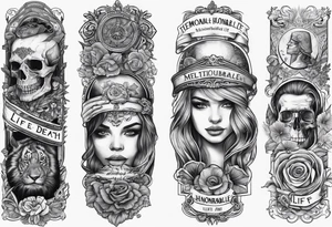 armband with these words: memorable life honorable death tattoo idea
