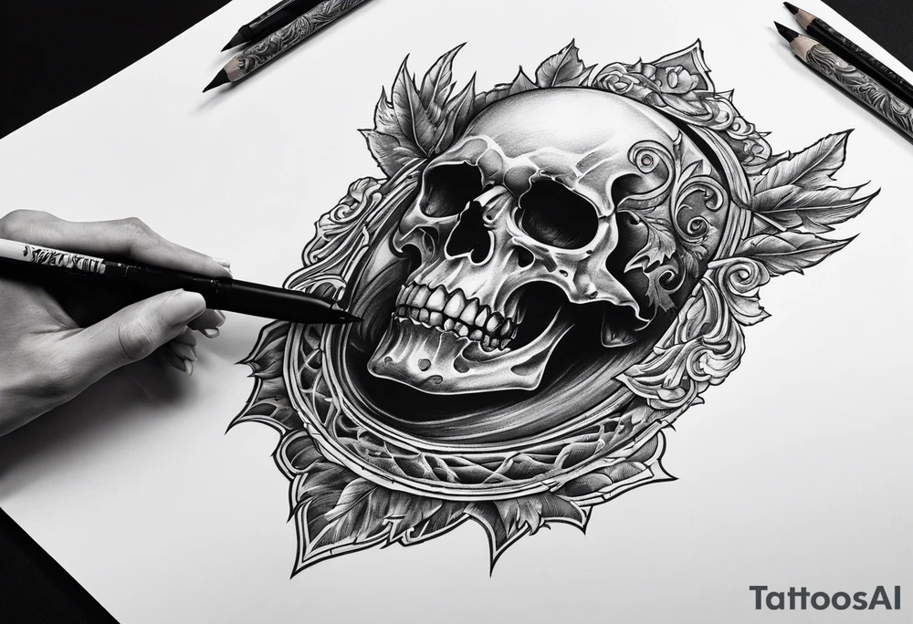 death pointing out tattoo idea