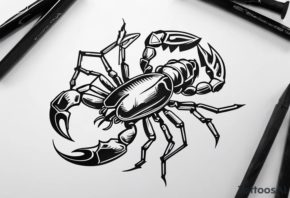 Nuts and bolts scorpion tattoo idea