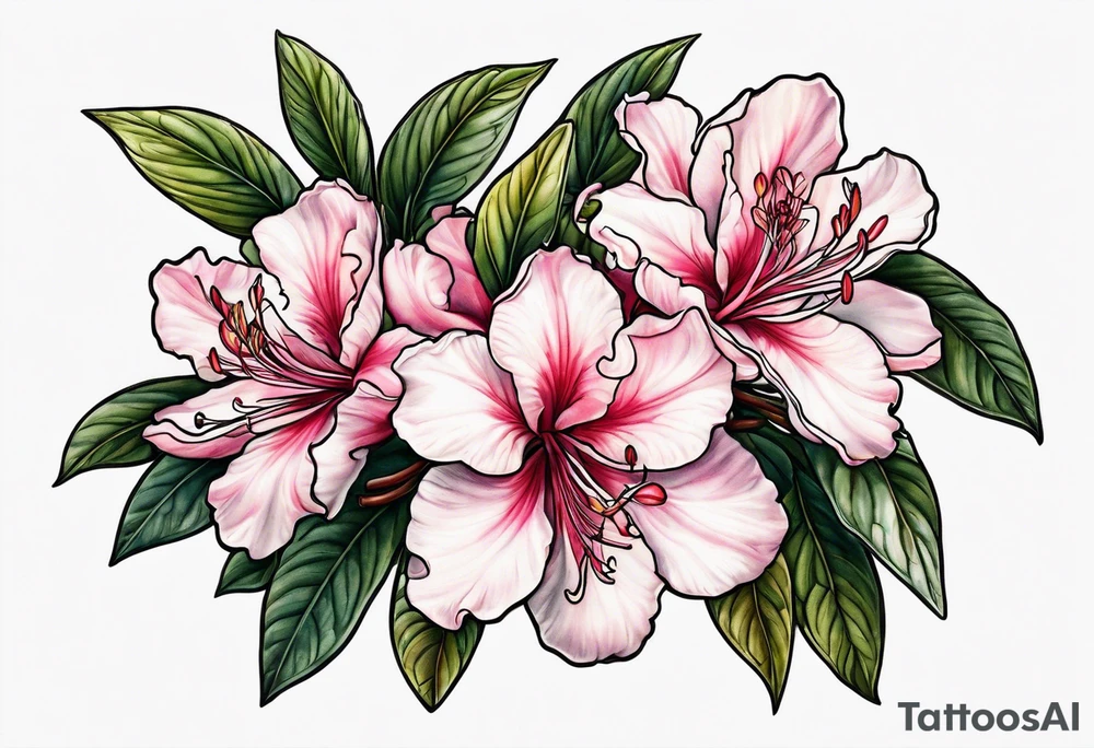 azalea with branch tattoo idea