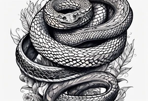sleeve tattoo of a snake tattoo idea