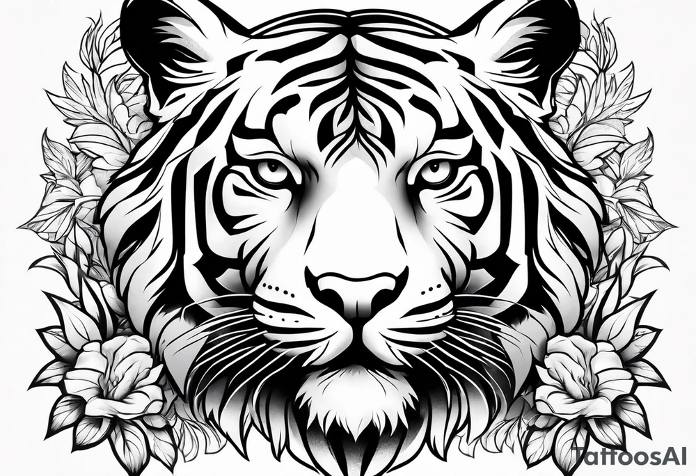 Tiger and cross tattoo idea