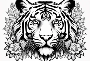 Tiger and cross tattoo idea