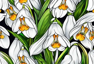 snowdrop flower tattoo idea