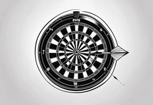 Dart thrown at a dartboard tattoo idea