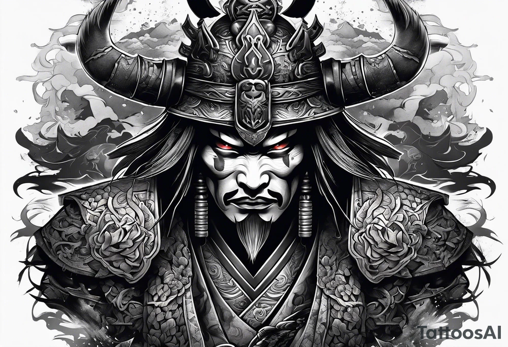 demon samurai tattoo idea