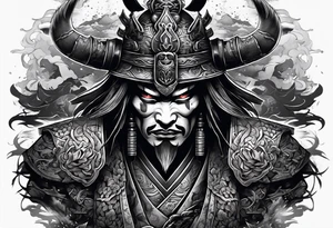 demon samurai tattoo idea