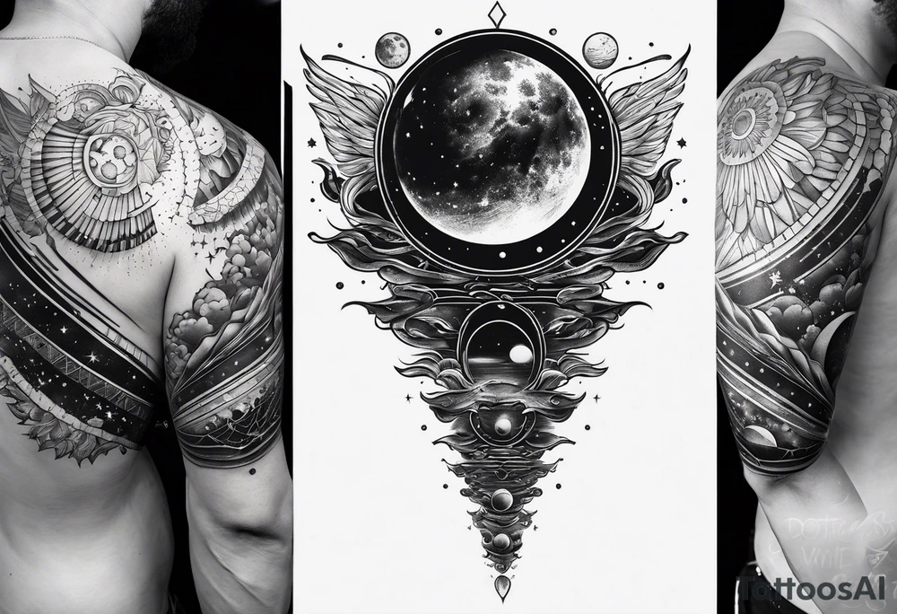 solar system spine tattoo idea