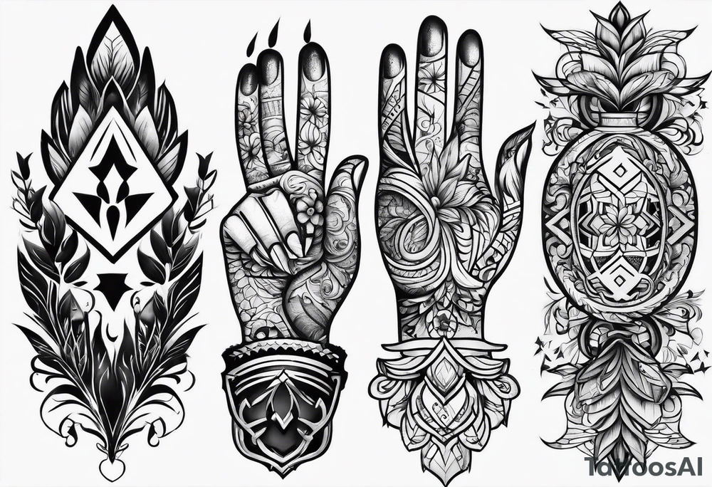 hand print tattoo idea