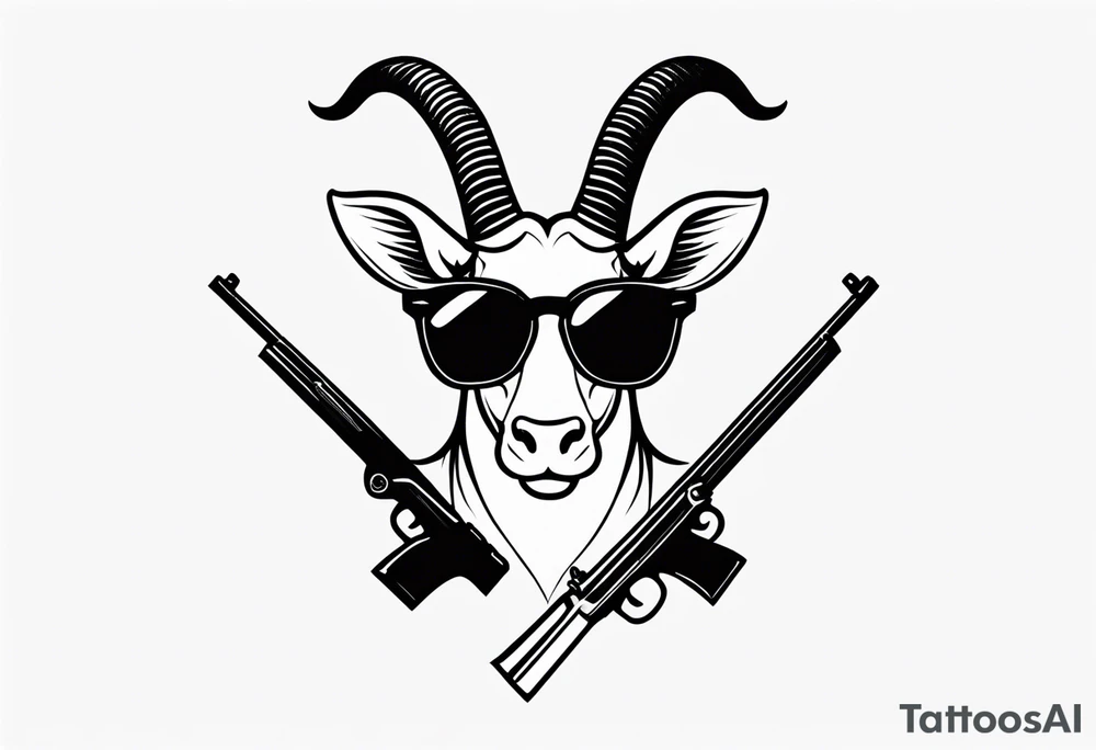 capricorn with sunglasses and a shotgun tattoo idea