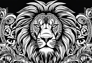 Jamaican lion with dreads tattoo idea