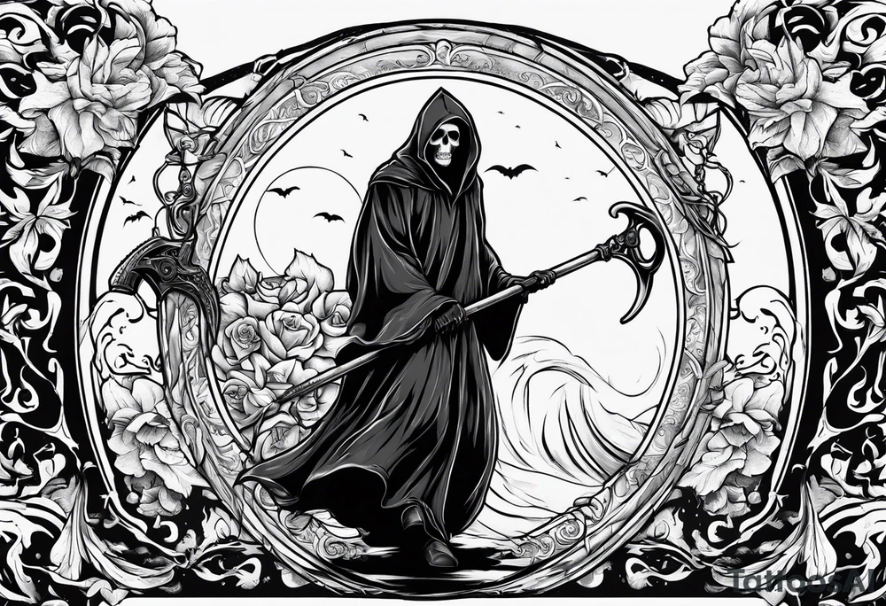 grim reaper with numbers 426 tattoo idea