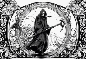 grim reaper with numbers 426 tattoo idea