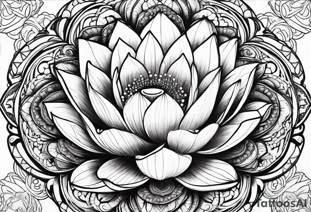 Lotus flower mandala tattoo idea