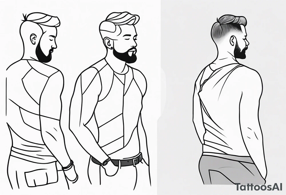 Gay men outline tattoo idea