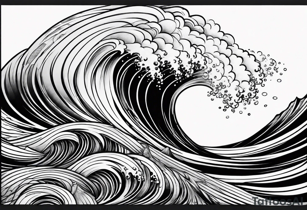 Single ocean wave tattoo idea