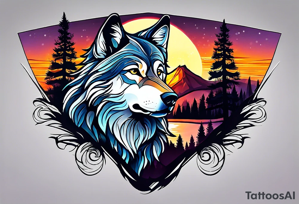Mountains
Wolf
Forest
Sunset tattoo idea