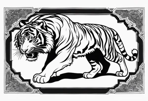 tiger pouncing tattoo idea