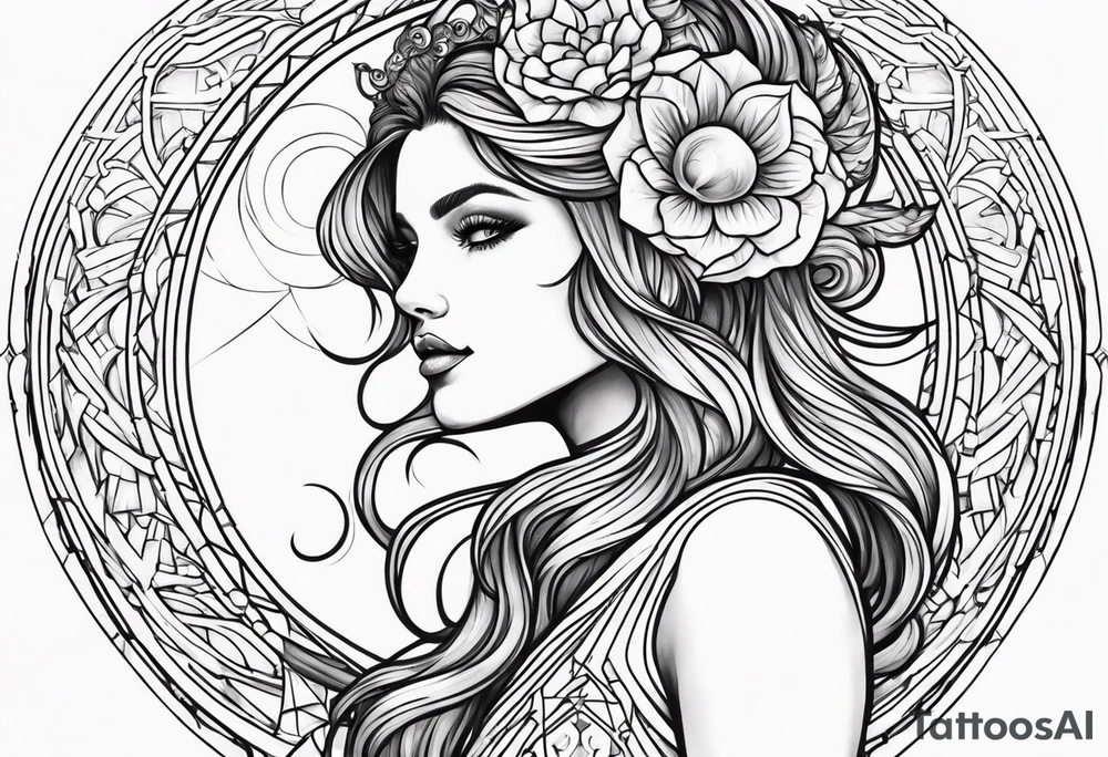 Feminine capricorn tattoo idea