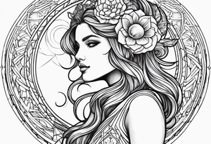 Feminine capricorn tattoo idea