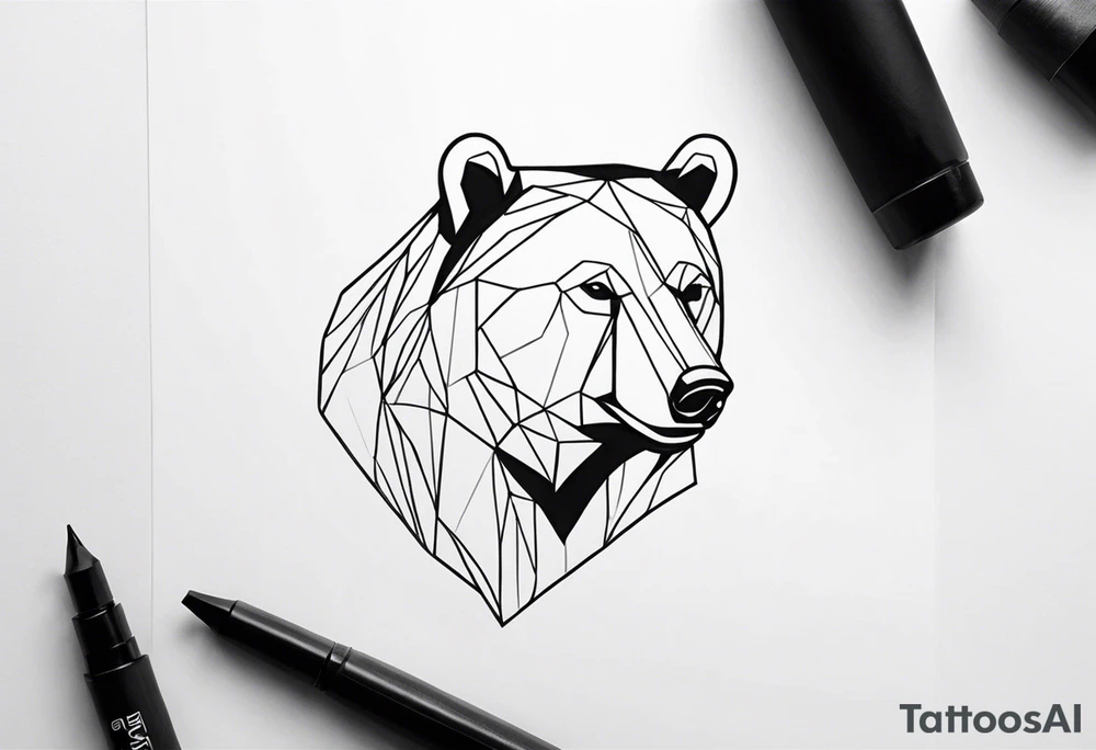 small out line of a bear tattoo idea