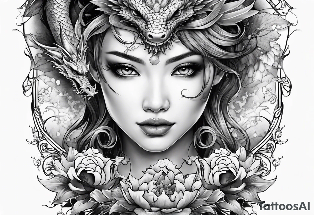 fairy and a dragon tattoo idea