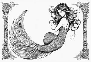 tribal 
pattern mermaid tail tattoo idea