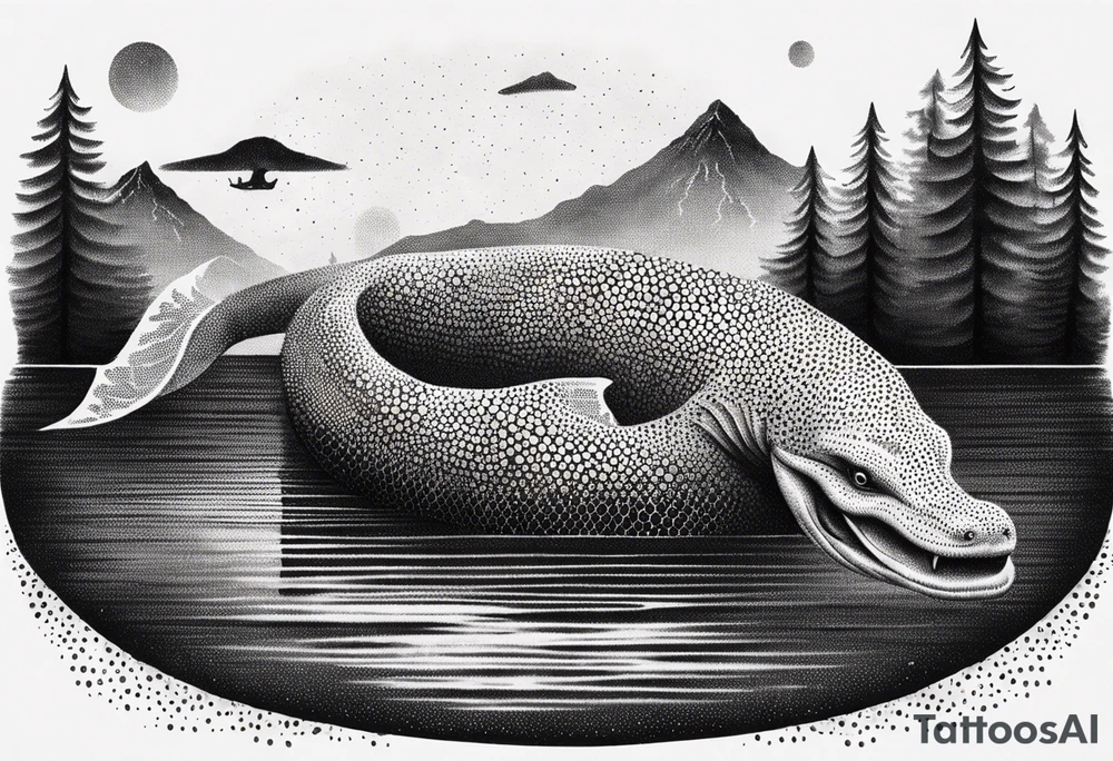 Lake monster tattoo idea