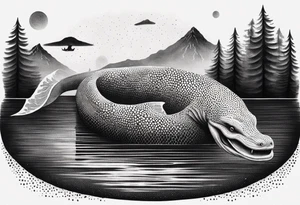 Lake monster tattoo idea