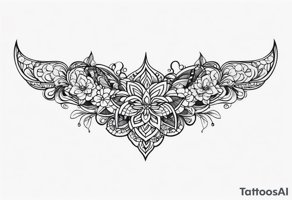 Uma tatuagem na cintura que percorre a lateral do quadril até as costas sem ter flores ou animais tattoo idea