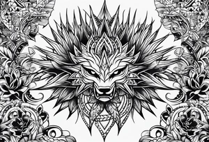 Spikey tattoo on chest tattoo idea