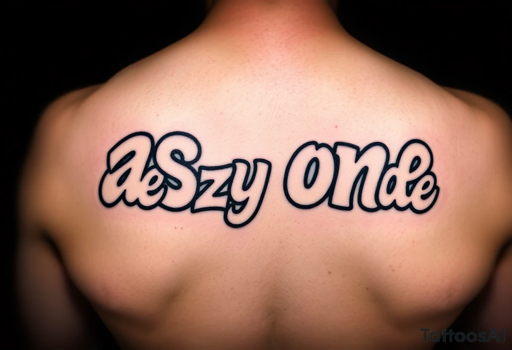 Rounded bubble graffiti style lettering as one  (KeezY MadE) tattoo idea