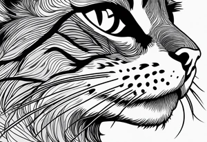 left side profile of a cat face tattoo idea