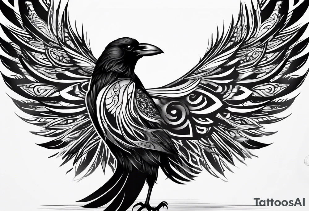 crow looking backwards like sankofa tattoo idea