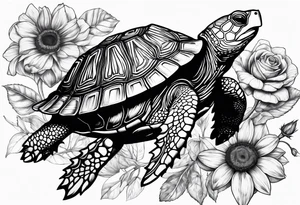 Tournesol,  Fleur roses , Caméra, tortle tattoo idea