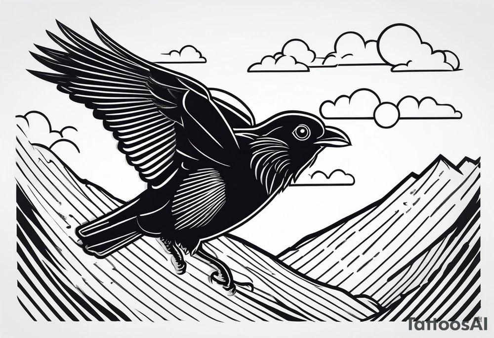 alpine chough tattoo idea