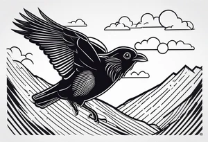 alpine chough tattoo idea