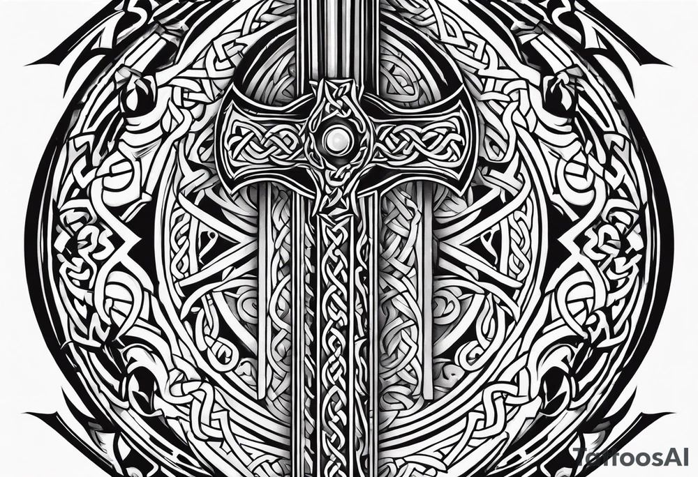 celtic mythology sword tattoo idea