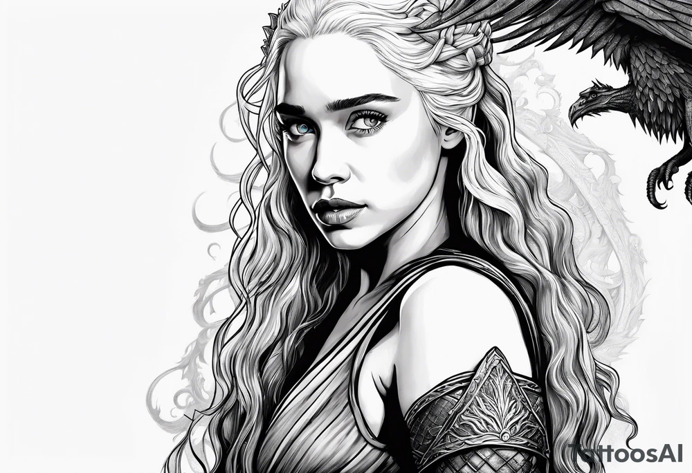 game of thrones daenerys like tim burton the whole figure in the picture tattoo idea
