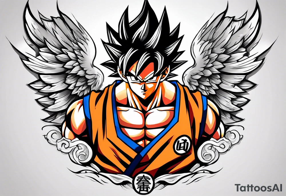 Tattoo on arm with goku with wings tattoo idea