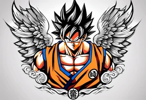 Tattoo on arm with goku with wings tattoo idea