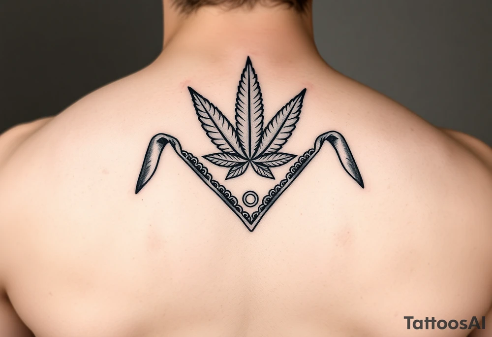 Weed money sign bandana tattoo idea