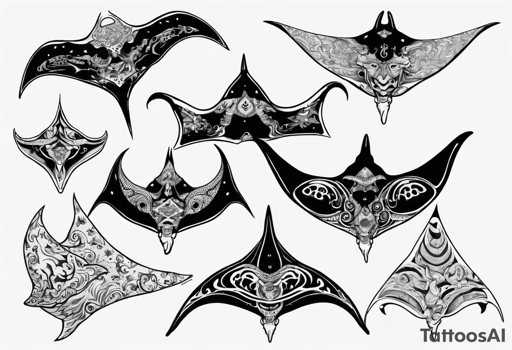 Manta ray in thai tattoo idea