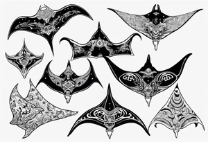 Manta ray in thai tattoo idea