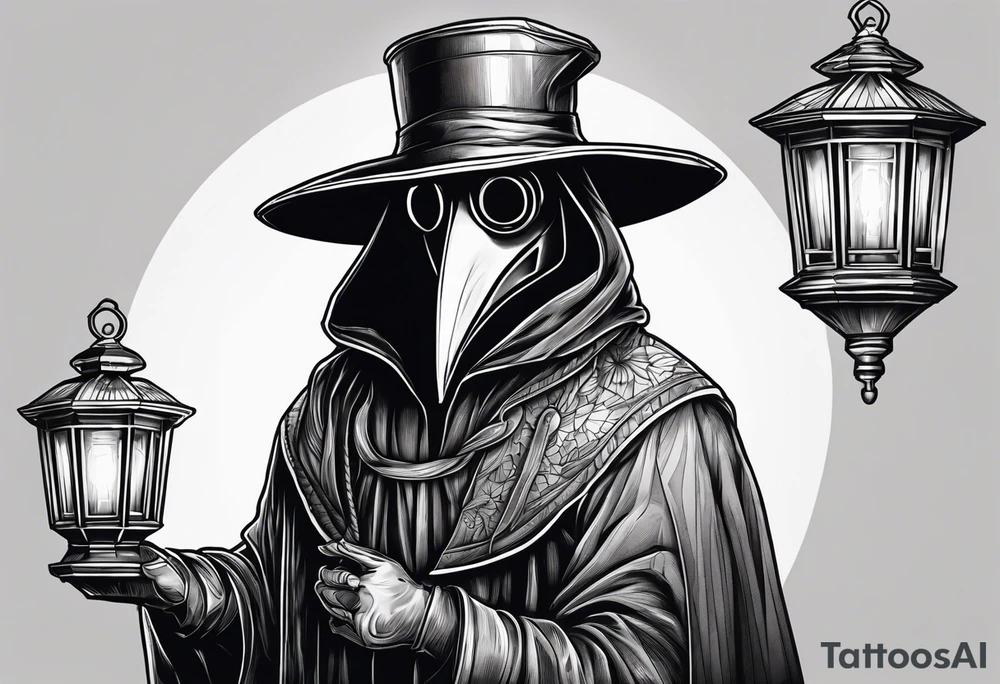 plague doctor, lantern, crook tattoo idea