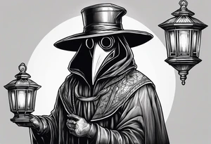 plague doctor, lantern, crook tattoo idea