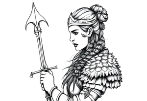 female viking worrier tattoo idea