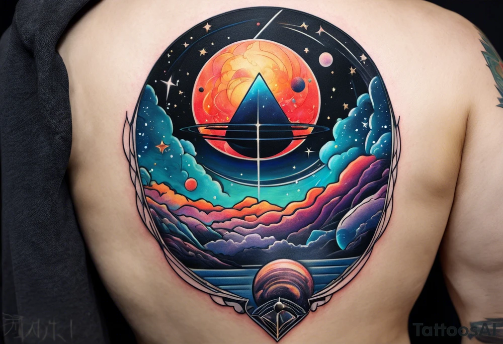 Man,solar, planet space tattoo idea