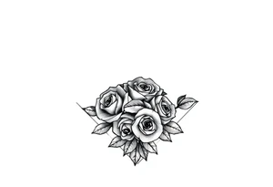Small Roses filing up the inside of an elongated diamond shape tattoo idea